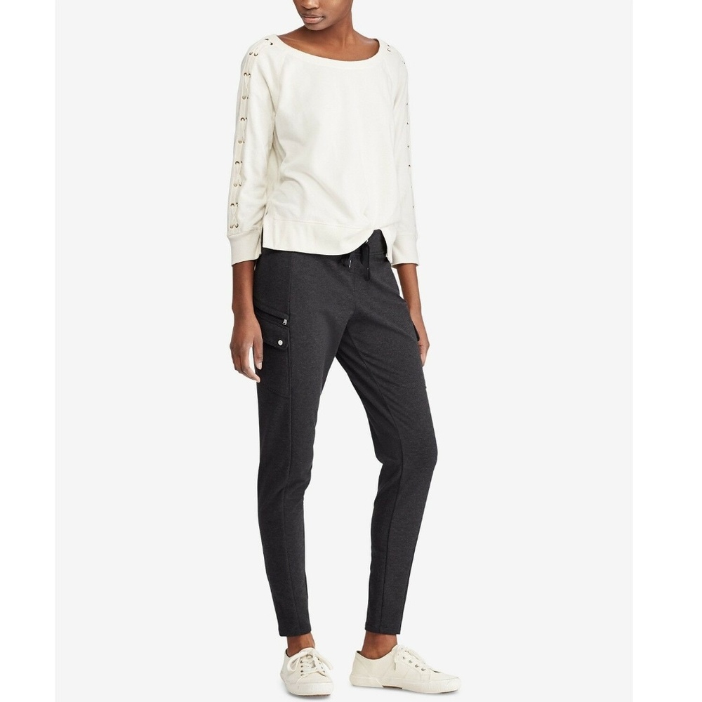 Lauren Ralph Lauren Lace-Up-Sleeve French Terry - Picture 3 of 3
